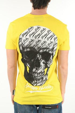 T-Shirt ALLOVER SKULL in Cotone con Collo a V