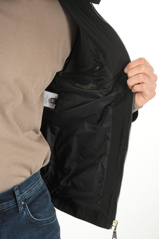 Leather Biker Jacket with Tech Textile Inserts