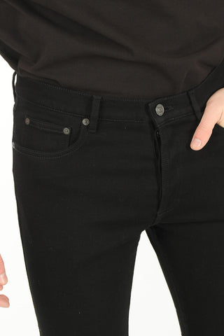 Pantaloni 5 Tasche in Cotone Stretch con Fondo a Taglio Vivo