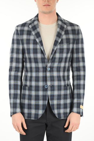 District Check Blazer with Patch Pockets