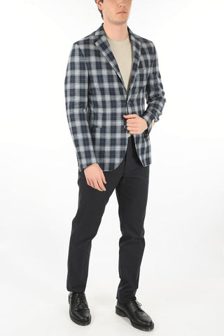 District Check Blazer with Patch Pockets