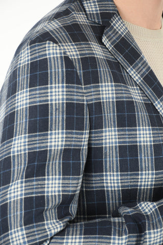 District Check Blazer with Patch Pockets