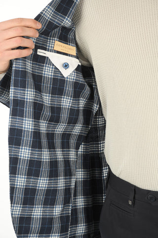 District Check Blazer with Patch Pockets