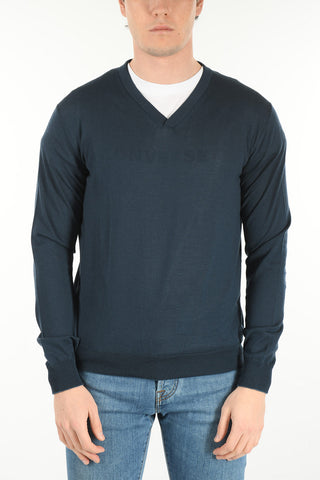 Maglia in Lana Vergine con Collo a V