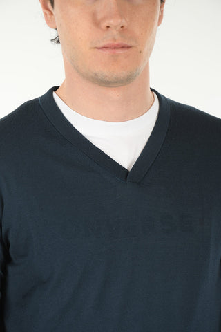 Maglia in Lana Vergine con Collo a V