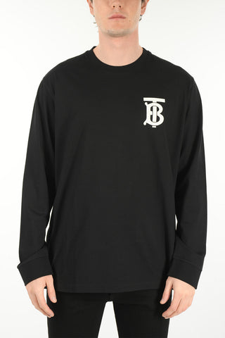 T-Shirt a Maniche Lunghe con Stampa Monogram