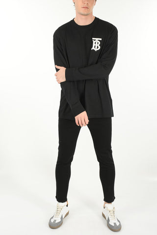 T-Shirt a Maniche Lunghe con Stampa Monogram