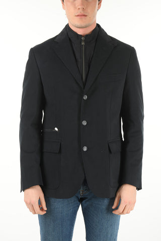 ID Cotton IDENTITY Blazer with Faux Suede Insert