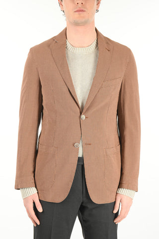ID Blazer in Seta Gingham con Doppio Spacco