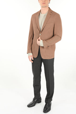 ID Blazer in Seta Gingham con Doppio Spacco