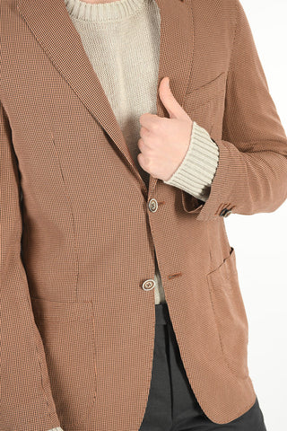 ID Blazer in Seta Gingham con Doppio Spacco