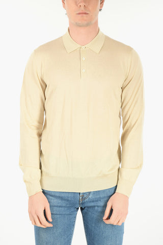 Polo a Maniche Lunghe in Misto Cashmere