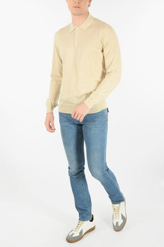 Polo a Maniche Lunghe in Misto Cashmere