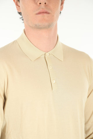 Polo a Maniche Lunghe in Misto Cashmere