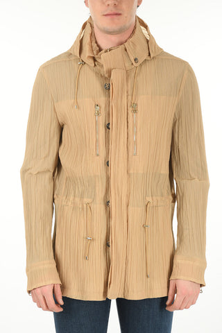 Creased Windbreaker with Hood