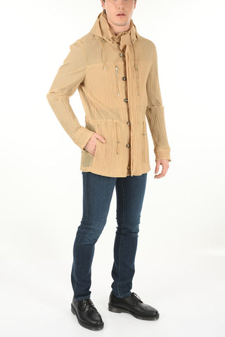 Creased Windbreaker with Hood