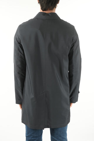 Hidden Buttoning Half-lined Silk Windbreaker