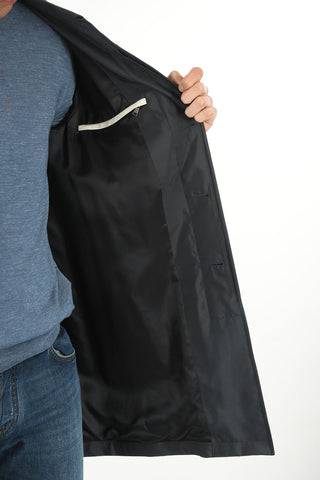 Hidden Buttoning Half-lined Silk Windbreaker