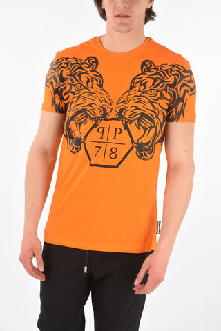 HOMME EST.1978 embossed printed crew-neck t-shirt