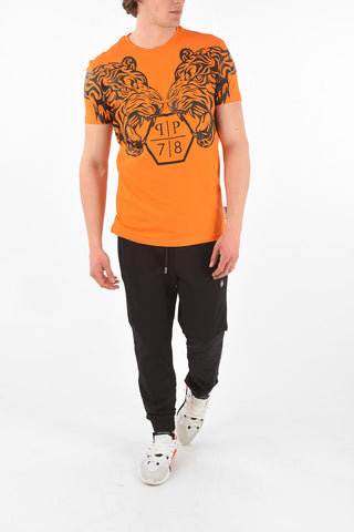 HOMME EST.1978 embossed printed crew-neck t-shirt