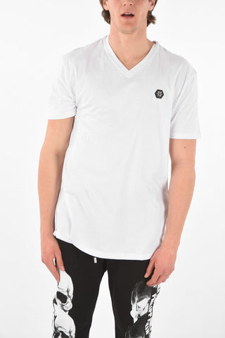 HOMME EST.1978 back printed EXAGON TIGER  v-neck t-shirt