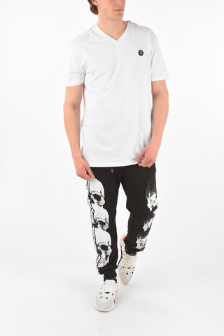 HOMME EST.1978 back printed EXAGON TIGER  v-neck t-shirt
