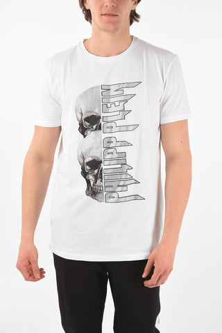 HOMME EST.1978 Crew Neck SKULL T-Shirt with rhinestone embellishment