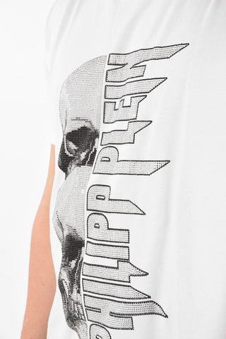 HOMME EST.1978 Crew Neck SKULL T-Shirt with rhinestone embellishment