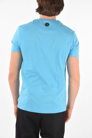 HOMME EST.1978 solid color HEXAGONAL crew-neck t-shirt with print