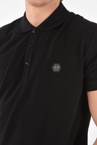 HOMME back skull printed 3 buttons polo shirt