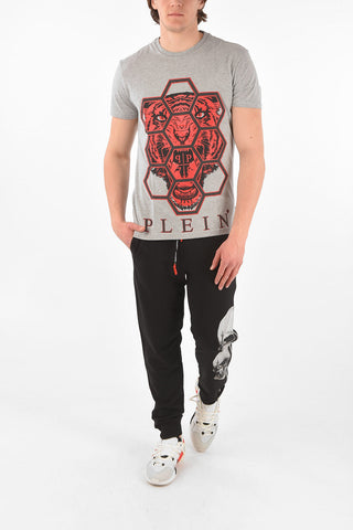HOMME tiger printed crew-neck t-shirt
