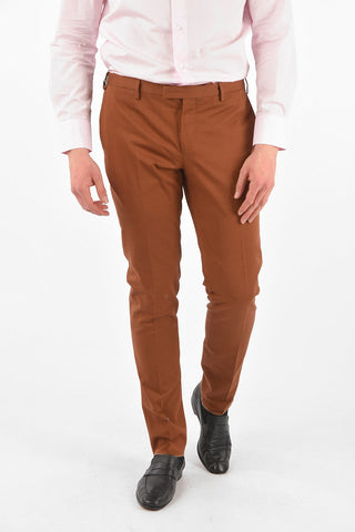 pantaloni chinos in cotone e lino skinny fit