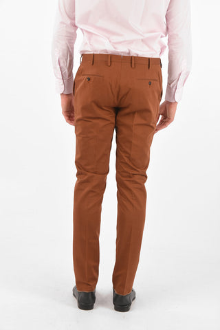 pantaloni chinos in cotone e lino skinny fit