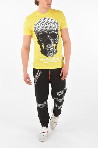 HOMME cotton ALLOVER SKULL crew-neck T-Shirt