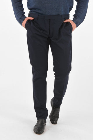 pantaloni chinos in cotone e lino skinny fit