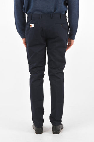 pantaloni chinos in cotone e lino skinny fit