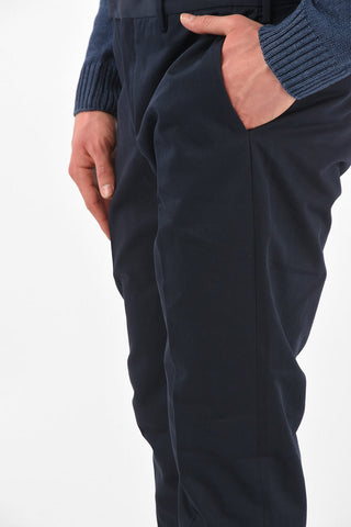 pantaloni chinos in cotone e lino skinny fit
