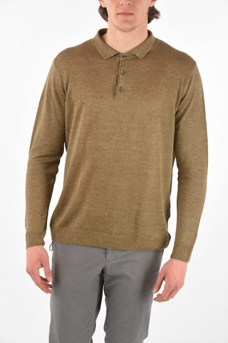 Long-sleeved Linen Polo