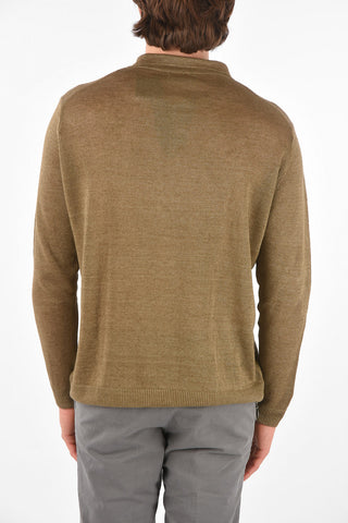 Long-sleeved Linen Polo