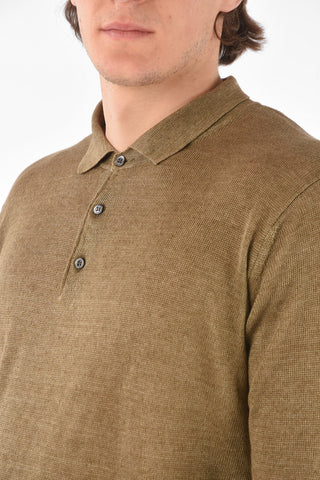 Long-sleeved Linen Polo