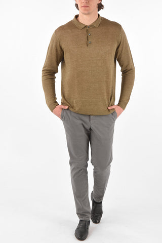 Long-sleeved Linen Polo