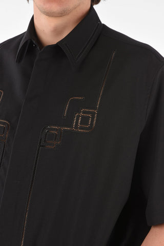 2 Pocket Embroidered Virgin Wool Shirt