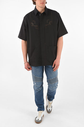 2 Pocket Embroidered Virgin Wool Shirt