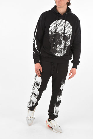 EST.1978 HOMME skull printed sweatshirt with hood