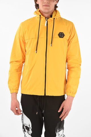 HOMME EST.1978 zip clousure SIGNATURE Windbreaker with hood