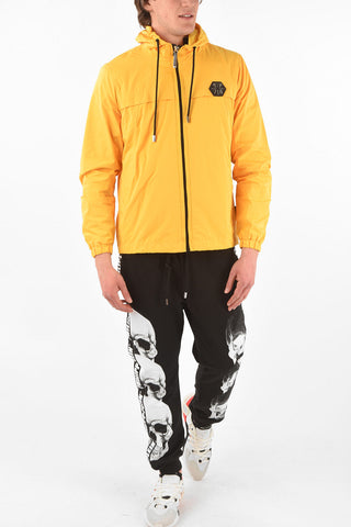 HOMME EST.1978 zip clousure SIGNATURE Windbreaker with hood