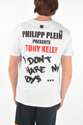 PLATINUM CUT EST.1978 rhinestone TONY KELLY crew-neck T-Shirt