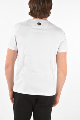 EST.1978 crew-neck t-shirt with rhinestone embellishment