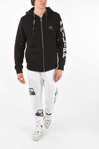HOMME Hooded DOLLAR Sweatshirt with Print and Rhinestone Embellishment