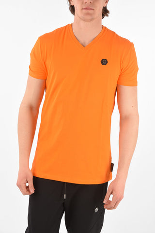 HOMME EST.1978 T-shirt scollo a V con stampa teschio sul retro